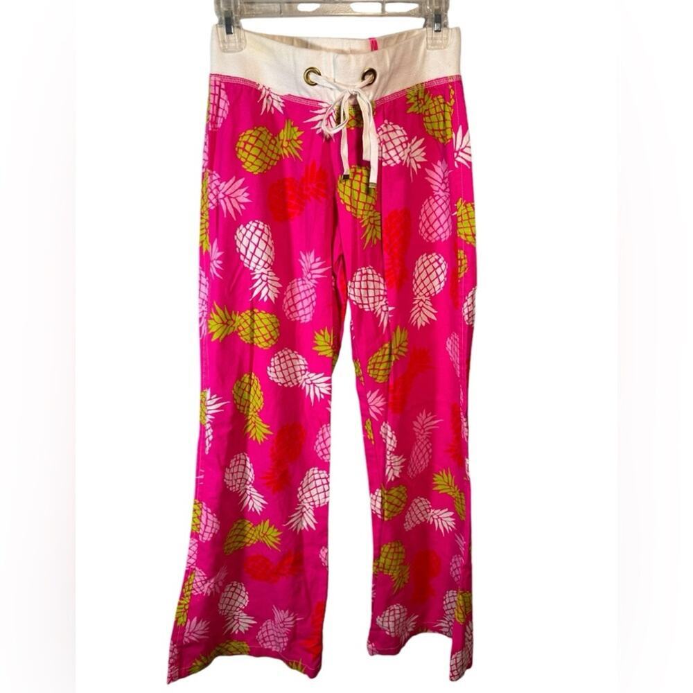 Macbeth Collection Linen Blend Pineapple Pants NWT Size Small Pink, Green, White